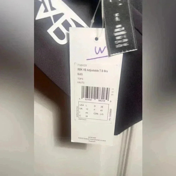 NWT Reebok X Victoria Beckham adjustable athletic casual yoga black bra top L - Picture 4 of 5